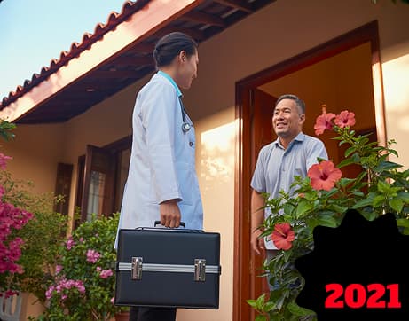 Licensed healthcare professional providing at-home medical service in Malaysia through MobiLab2u app